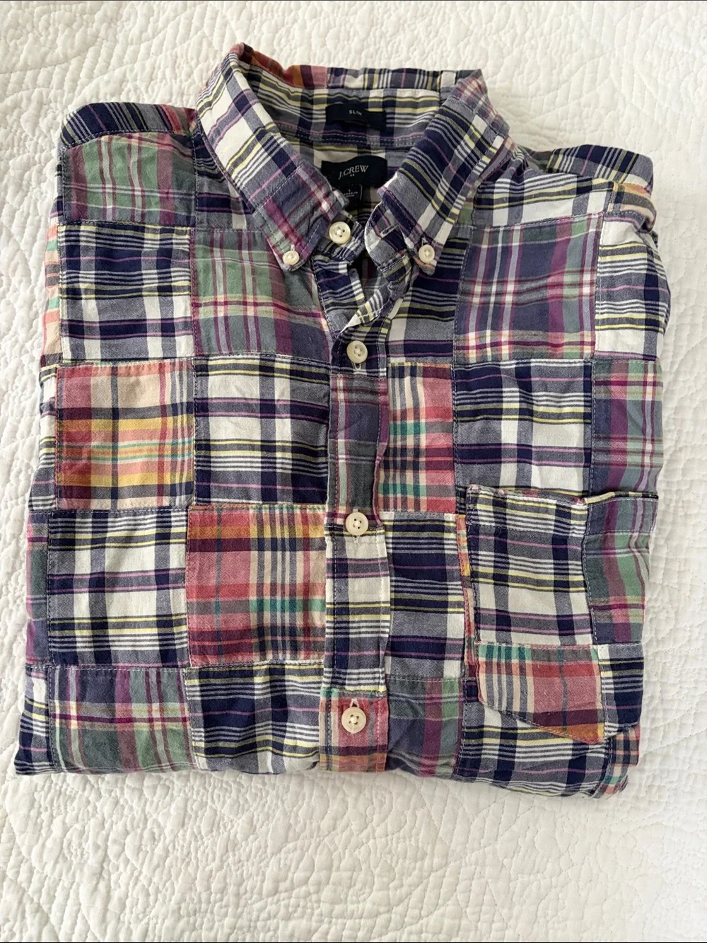 J.crew Men's Multicolor Plaid Short-Sleeve Button-Down Shirt